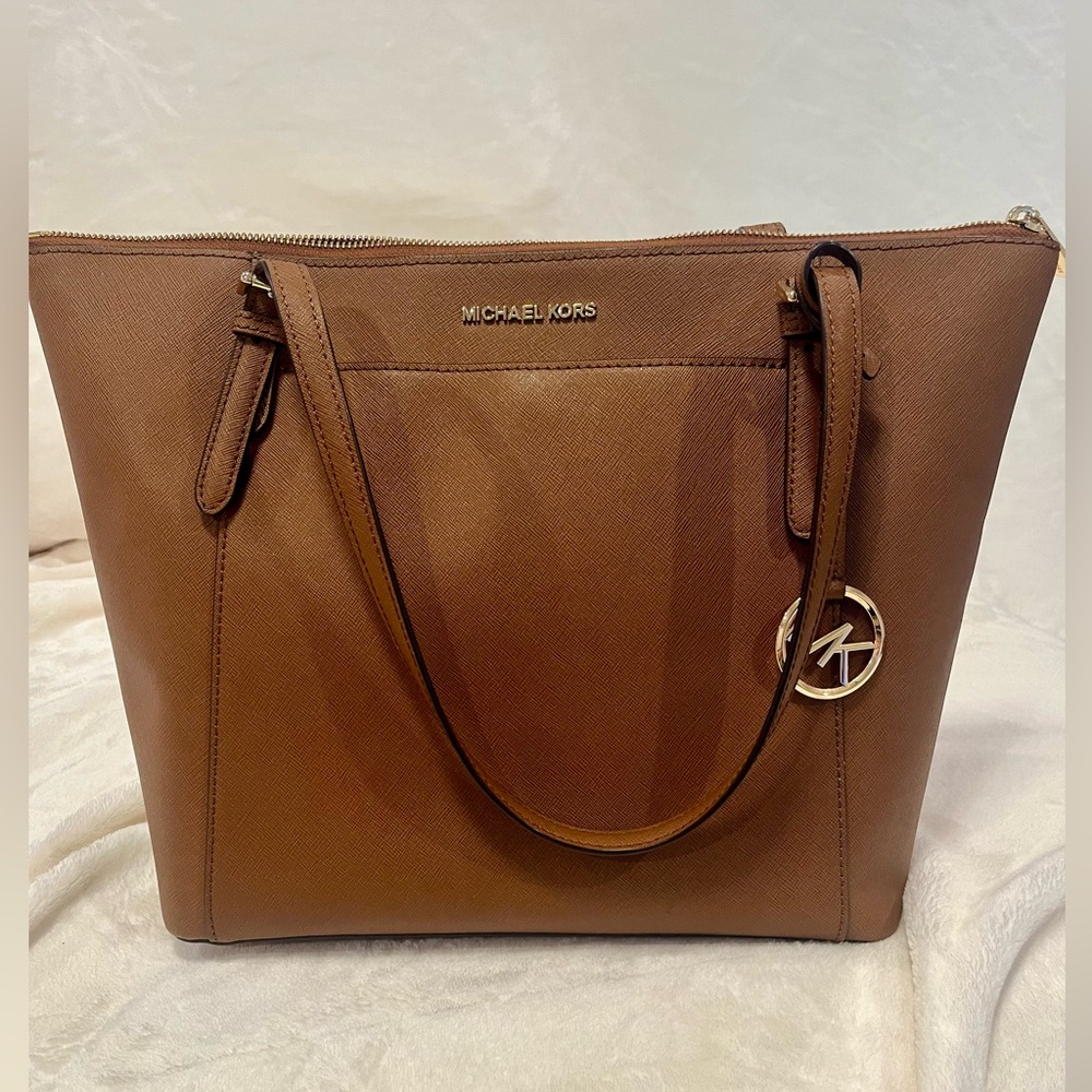 Michael Kors Ciara Large Shoulder Tote in Luggage Brown- Slightly Used